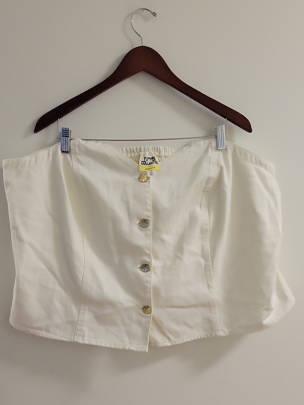 Future Collective with Jeneé Naylor Off-White Denim Tube Top 3X